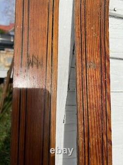 1 Pair Signed Tubbs Maine Antique Vintage Wooden Winter Wood Skis Skiing