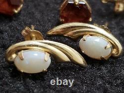 14k Gold Earrings Jewelry 3 Unique Pairs