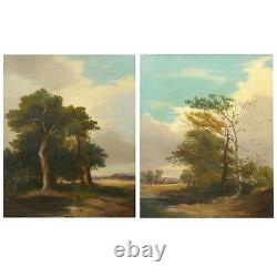 19th Century Pair of Antique English Landscape Paintings c. 1843 by G. A. Turner