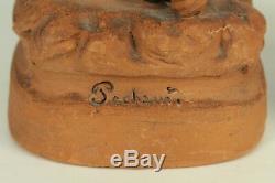 19th c. French Terracotta Pair Fisherman & Shrimp Woman Signed Eugene Blot
