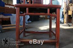 2 Antique Chinese Ming Style Rosewood Elm Signed Chairs Minguo Period 1923 Pair