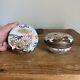 (2) Antique Japanese Kutani Gilt Porcelain Matched Pair Of Round Boxes -signed