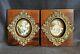 2 Antique Signed Hand Painted French Miniature Painting Withgilt Bronze Frame-58e