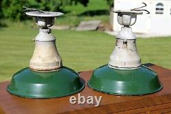 2 Crouse Hinds 12 Sign Globe Light Green Porcelain Industrial Gas Station Barn