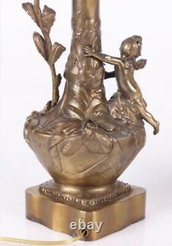 2 Days Sale! A Pair Of Art Nouveau Period Signed Spelter Lamps (vases) Early 1900