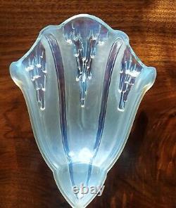 2 EZAN Light Sconces ART DECO Opalescent Glass signed EZAN FRANCE. Nice COND