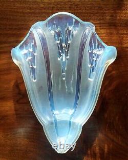 2 EZAN Light Sconces ART DECO Opalescent Glass signed EZAN FRANCE. Nice COND