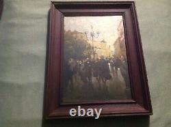 2 Old Vintage Russian Oil Paintings Kosomov Originals City Art Pair Moscow 1990