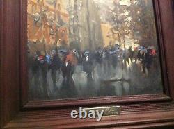 2 Old Vintage Russian Oil Paintings Kosomov Originals City Art Pair Moscow 1990