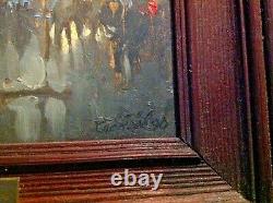 2 Old Vintage Russian Oil Paintings Kosomov Originals City Art Pair Moscow 1990