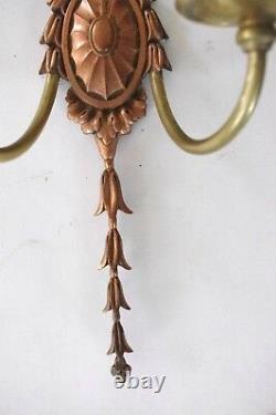 (2) Tall Copper and Brass E F Caldwell Signed Sconces Circa 1904. OFFERS