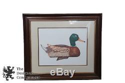 2 Vintage Pencil Signed Lantz Duck Lithograph Prints Mallard Pintail Pair 29