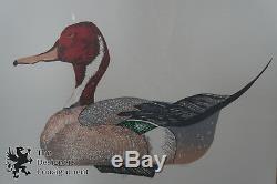 2 Vintage Pencil Signed Lantz Duck Lithograph Prints Mallard Pintail Pair 29