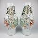 20th 15 Pair Chinese Mirror Twin Fencai Porcelain Poem Vases Calligraphy