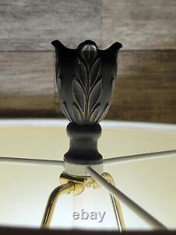 3 ft Tall-Brown Poly-Glass Body-3 Way-Finials-Signed-STUNNING-Slag Glass-Pair