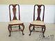 30098ec Pair Wallace Nutting Block Signed Walnut Chairs