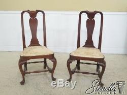 30098EC Pair WALLACE NUTTING Block Signed Walnut Chairs