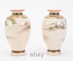 A Fine Pair of Japanese Antique Satsuma Vases Signed by Choshuzan. Meiji Era