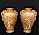 A Large Pair Of Antique Meiji Period 1867-1912 Satsuma Vases Artist Signed