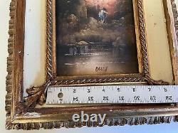 A PAIR OF ANTIQUE OIL PAINTINGS ON BOARD SIGNED BELLIS EARLY 20th C