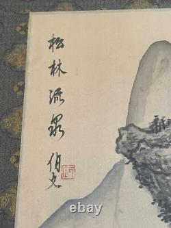 A PAIR Of OLD CHINESE MOUNTAIN LANDSCAPE PAINTING ON SILK ARTIST SIGNED FRAMED
