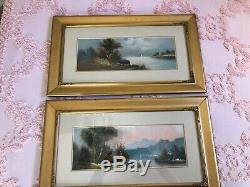 A+ Pair! Antique Hudson Valley Paintings Henry Chandler 1854 1928 Orig Frames