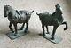 A Pair Of 19th Century, Qing Dynasty Bronze Tang Horses. Signed To Base