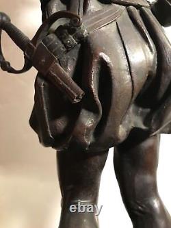 A Pair Of Antique Bronze Sculpture Signed A. LeVeel 1847/ Warriors