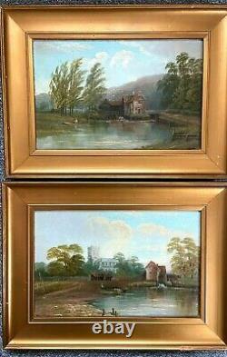 A Pair Of Antique Oil Paintings By Richard Allam Landscapes