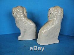 A Pair Of Beswick England Antique Staffordshire Dog Ceramic Statues-signed