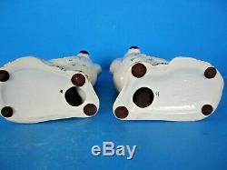 A Pair Of Beswick England Antique Staffordshire Dog Ceramic Statues-signed