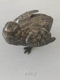 A Pair Of Sterling Silver Signed Buccellati Italy Bird Two Miniature Birds