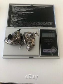 A Pair Of Sterling Silver Signed Buccellati Italy Bird Two Miniature Birds