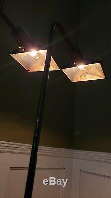 A Pair Of Vintage Cedric Hartman Brass Floor Lamps, Adjustable, Signed