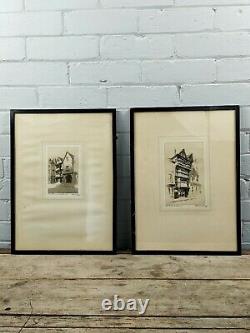 A Pair of Antique Artist Signed Etchings by E. J Maybury