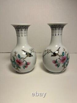 A Pair of Chinese Republic Era Porcelain Vases Signed and Marked 5