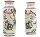 A Pair Of Republic Signed Chinese Porcelain Famille Rose Vases