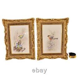 A Pair of Royal Worcester Porcelain Signed Framed Plaques