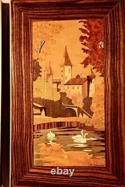 A Very Decorative Art Deco Pair of Signed Marquetry Panels, Circa1940