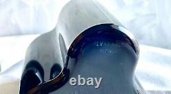 A Vintage Pair Modern ALVAR AALTO Savoy Black Glass Vases. Signed LITTALA Rare