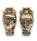 A Fine Pair Of Antique Japanese Satsuma Vases. Signed Hattori Zo