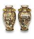 A Fine Pair Of Antique Japanese Satsuma Vases. Signed Hattori Zo