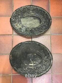 A pair of 19th century French embossed brass signs titled Greffier