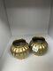 A Pair Of Antique Chinese Brass Ribbed, Signed Vases