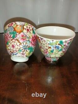 A pair of antique chinese porcelain cups with mark