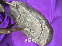 A pair of bronze marley Horses over signed Coustou circa 1900