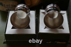 ALBI Vintage Pair of French Silver Plated Signed CHRISTOFLE Egg Cups + BOX NEW