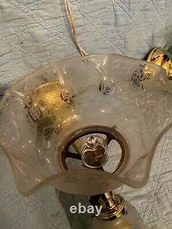 ANTIQUE 1900 PAIR of Gas/Electric Wall Fixtures Signed Bradley and Hubbard