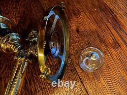 ANTIQUE 1900 PAIR of Gas/Electric Wall Fixtures Signed Bradley and Hubbard