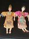 Antique Pair Signed Chinese Opera Dolls Ornate Silk Embroidered Clothing